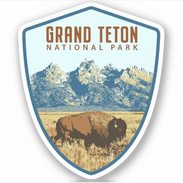 Grand Teton nationalpark Klistermärken (Framsida)