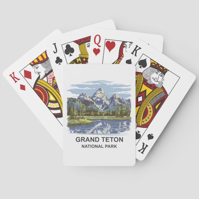 Grand Teton nationalpark liggande Casinokort (Baksidan)