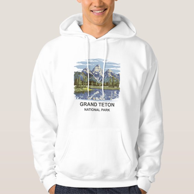 Grand Teton nationalpark liggande Hoodie (Framsida)