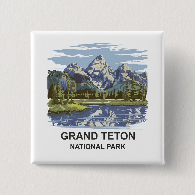 Grand Teton nationalpark liggande Knapp (Framsida)
