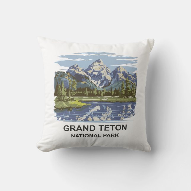 Grand Teton nationalpark liggande Kudde (Framsida)