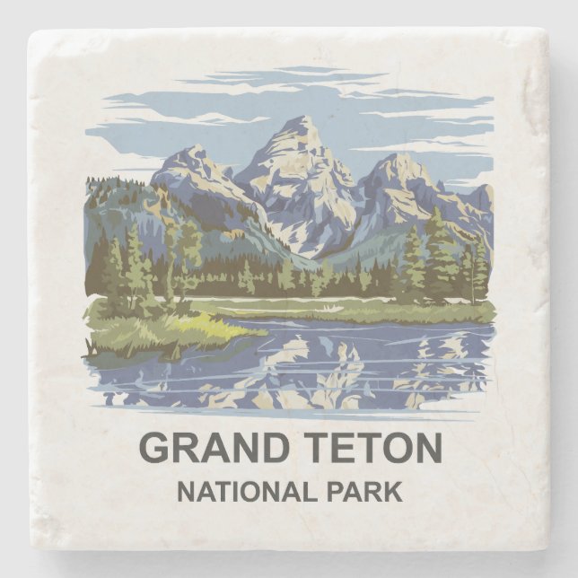 Grand Teton nationalpark liggande Stenunderlägg (Framsidan)