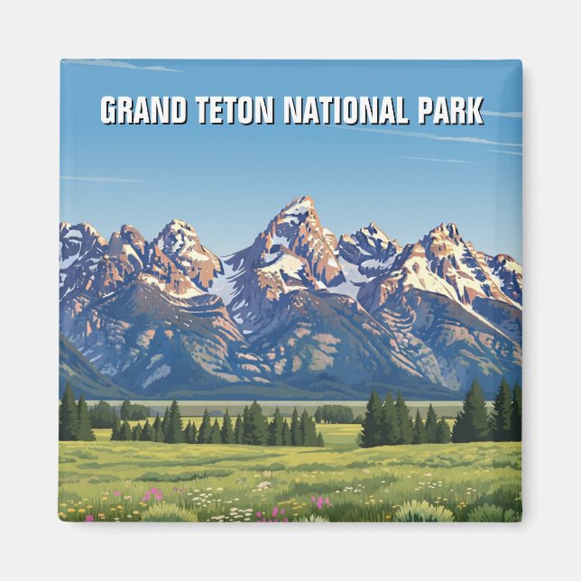 Grand Teton nationalpark Magnet (Framsidan)