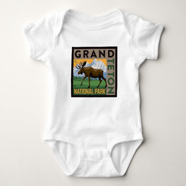Grand Teton nationalpark Moose T Shirt (Framsida)