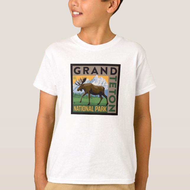 Grand Teton nationalpark Moose T Shirt (Framsida)