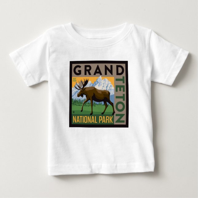 Grand Teton nationalpark Moose T Shirt (Framsida)