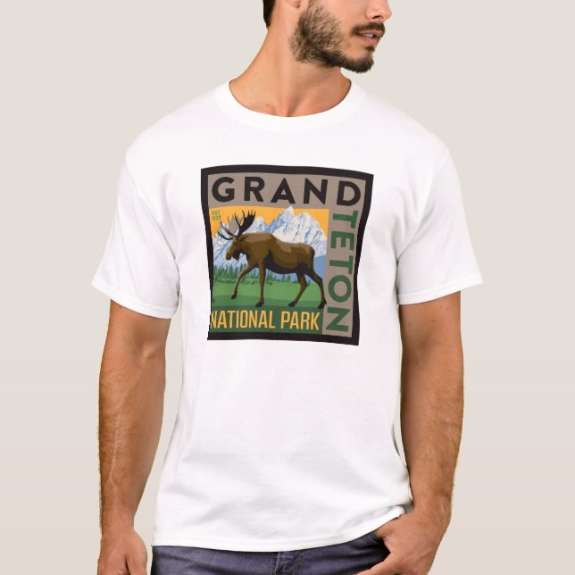 Grand Teton nationalpark Moose T Shirt (Framsida)
