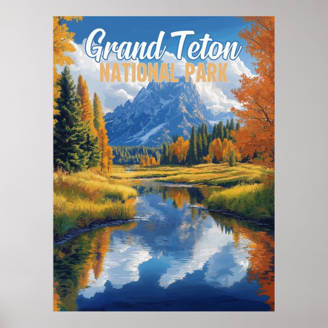 Grand Teton nationalpark Poster (Framsidan)