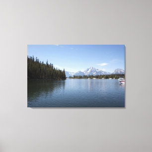 Grand Teton nationalpark, sjö, berg och himlar. Canvastryck