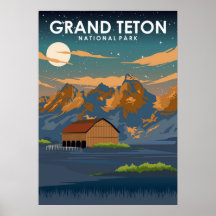 Grand Teton nationalpark Vintage resor Poster