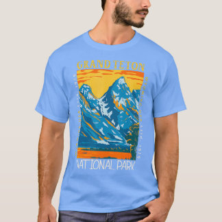 Grand Teton nationalpark Wyoming Distress Vinta T Shirt