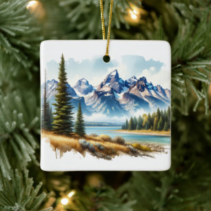 Grand Teton nationalpark Wyoming Julgransprydnad Keramik