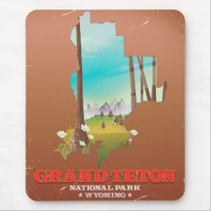 Grand Teton nationalpark Wyoming Karta Musmatta