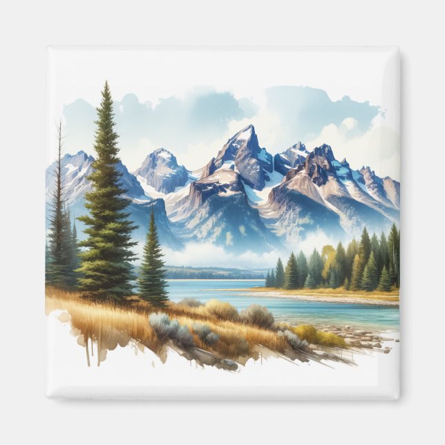 Grand Teton nationalpark Wyoming Magnet (Framsidan)
