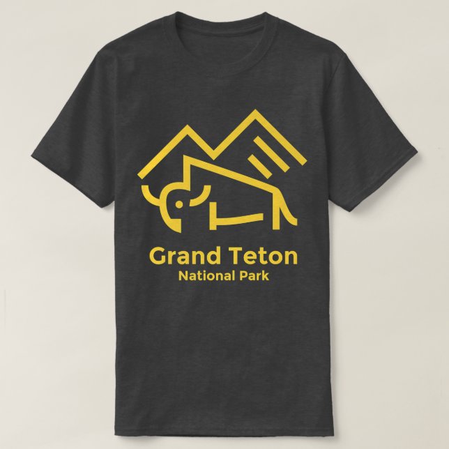 Grand Teton nationalpark Wyoming Minimalist Retro T Shirt (Design framsida)