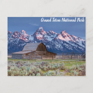 Grand Teton nationalpark Wyoming Mountains Barn Vykort
