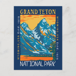 Grand Teton nationalpark Wyoming Retro Distress Vykort