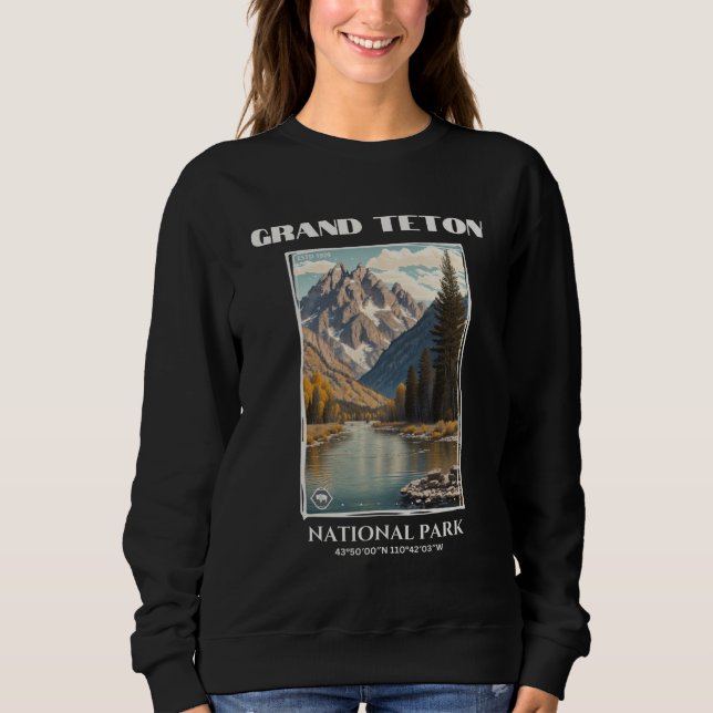 Grand Teton nationalpark, Wyoming Sweatshirt T Shirt (Framsida)