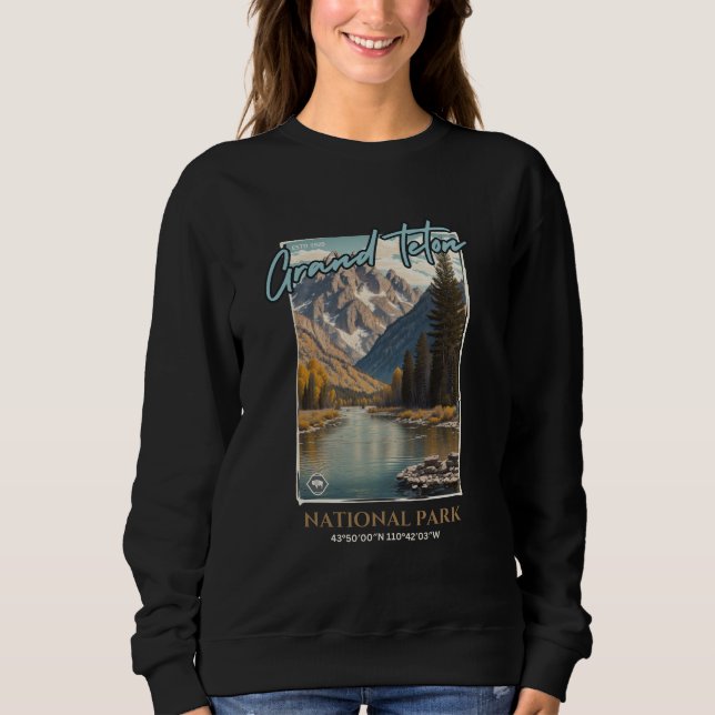 Grand Teton nationalpark, Wyoming Sweatshirt T Shirt (Framsida)