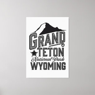 Grand Teton nationalpark, Wyoming Vintage affisch Canvastryck