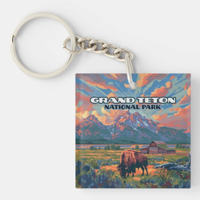 Grand Teton nationalparksbergen Bison Wyoming (Framsidan)