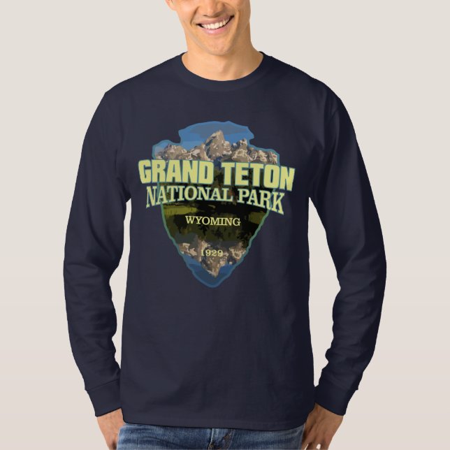 Grand Teton NP (pilhuvud) T Shirt (Framsida)