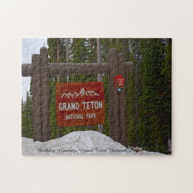 Grand Teton Park Wyoming. Jigszle Puzzle Pussel (Horisontell)