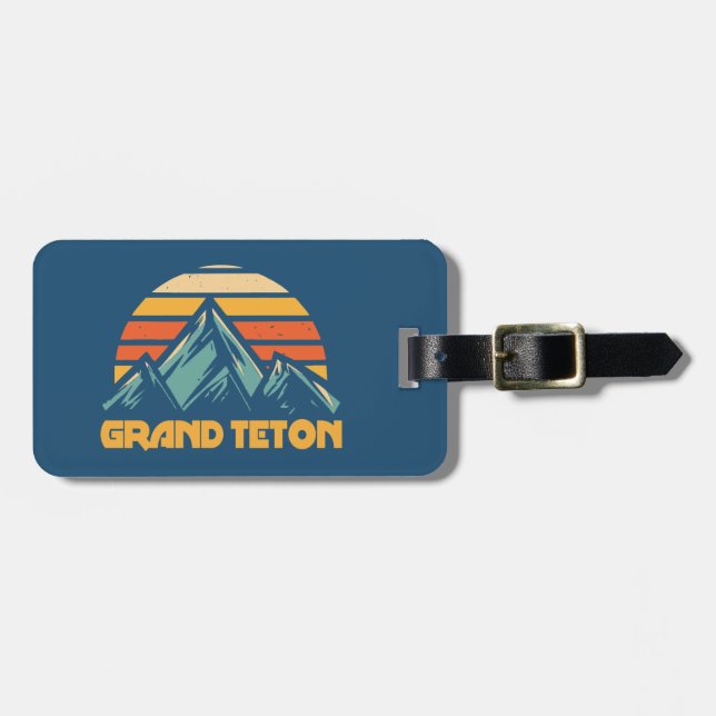 Grand Teton Retro Turkos Bagagebricka (Horisontell Framsida)