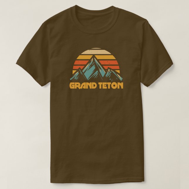 Grand Teton Retro Turkos T Shirt (Design framsida)