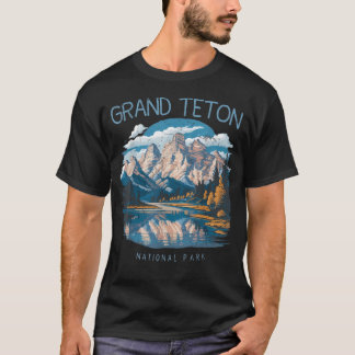 Grand Teton Retro Usa Wyoming Jackson Hole Lake T Shirt