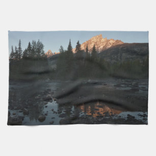 Grand Teton soluppgång vid Cottonwood Creek Kökshandduk
