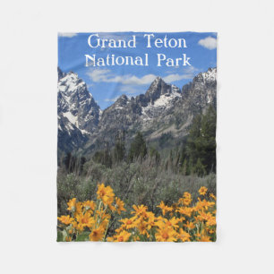 Grand Teton Springtime Souvenir Photo Fleecefilt