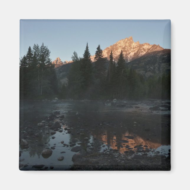 Grand Teton Sunrise i Cottonwood Bäck Magnet (Framsidan)