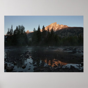 Grand Teton Sunrise i Cottonwood Bäck Poster