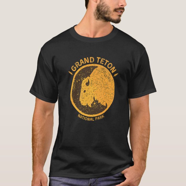 Grand Teton Wyoming nationalpark Bison T Shirt (Framsida)