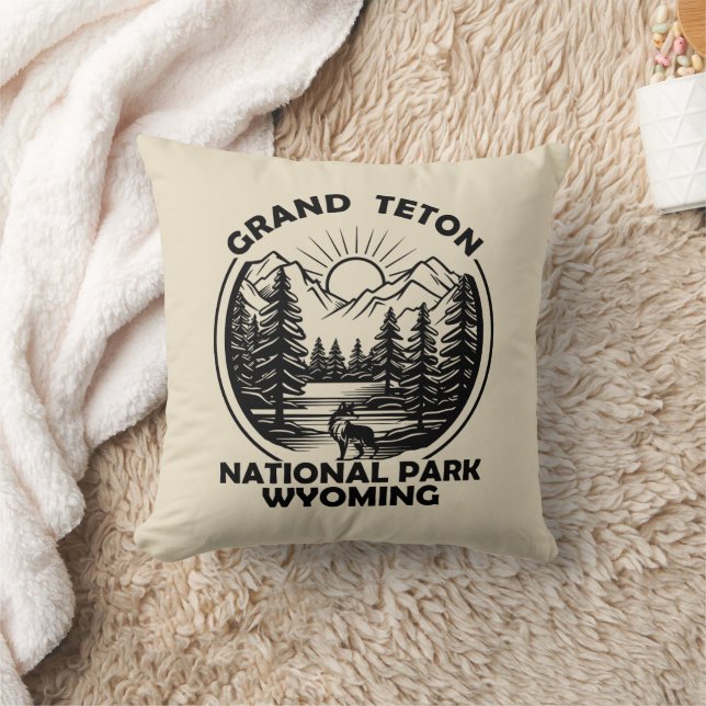 Grand Teton Wyoming Nationalpark Kudde (Filt)