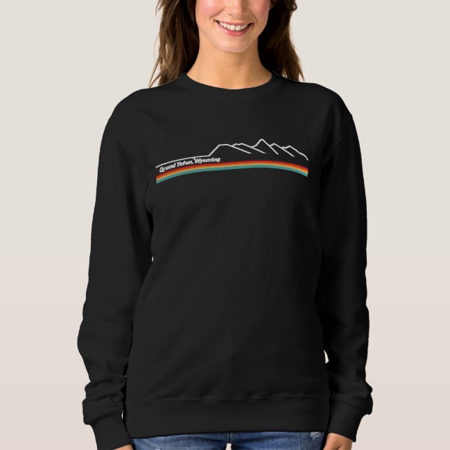 Grand Teton Wyoming Retro 1970s inspired T Shirt (Framsida)