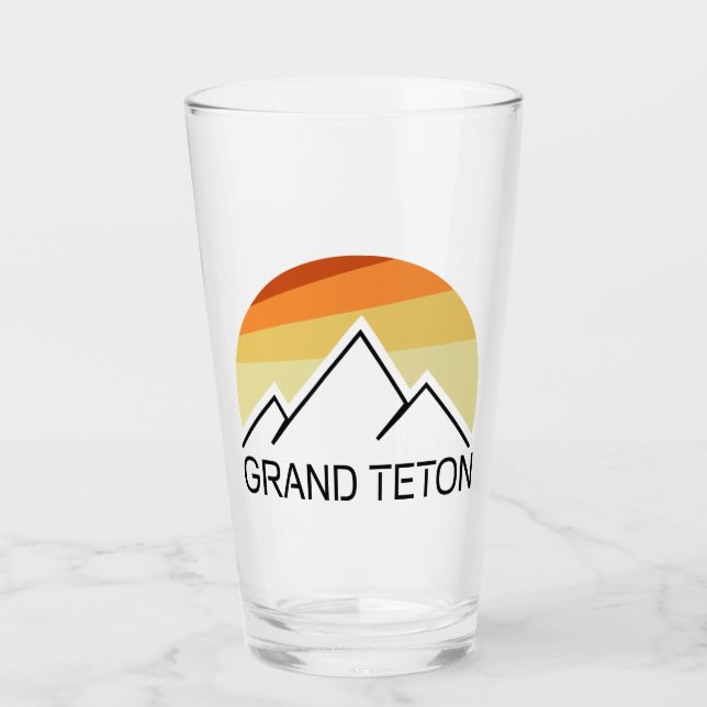 Grand Teton Wyoming Retro Glaskopp (Framsida)