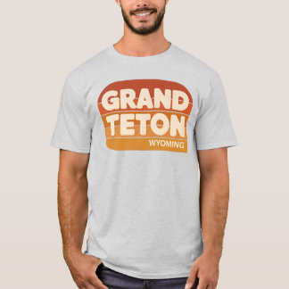 Grand Teton Wyoming Retro Randig T-Shirt