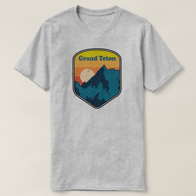 Grand Teton Wyoming Sunrise T Shirt (Design framsida)
