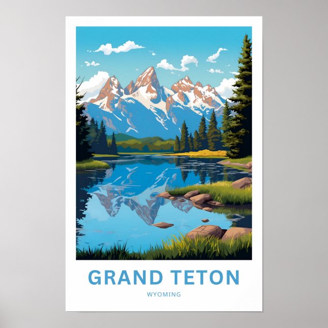 Grand Teton Wyoming Travel Skriv ut Poster (Framsidan)