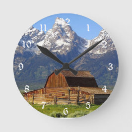 Grand Tetons Barn Rund Klocka