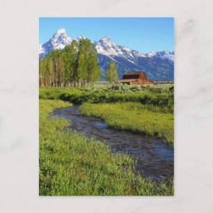 Grand Tetons Barn, Wyoming Vykort