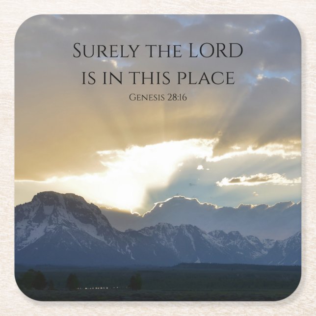 Grand Tetons Bible Scripture Underlägg Papper Kvadrat (Framsidan)