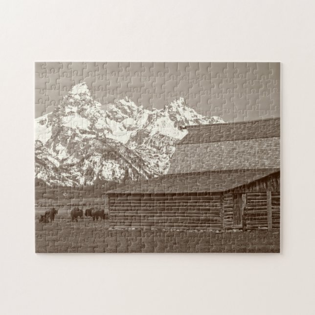 Grand Tetons från Mormon Row Puzzle Pussel (Horisontell)