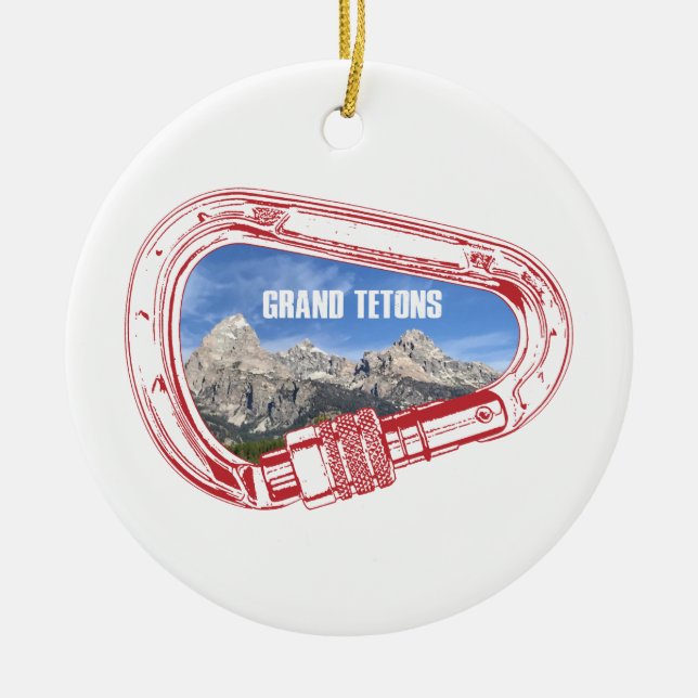 Grand Tetons klättringsbrickor Julgransprydnad Keramik (Framsidan)