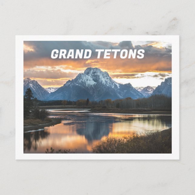 Grand Tetons Mountains Jackson Wyoming Vykort (Framsida)
