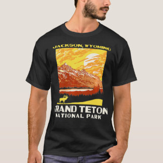 Grand Tetons nationalpark Jackson WY WPA Stil VI T Shirt