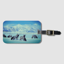 Grand Tetons och Elk i Winter Luggage Tag