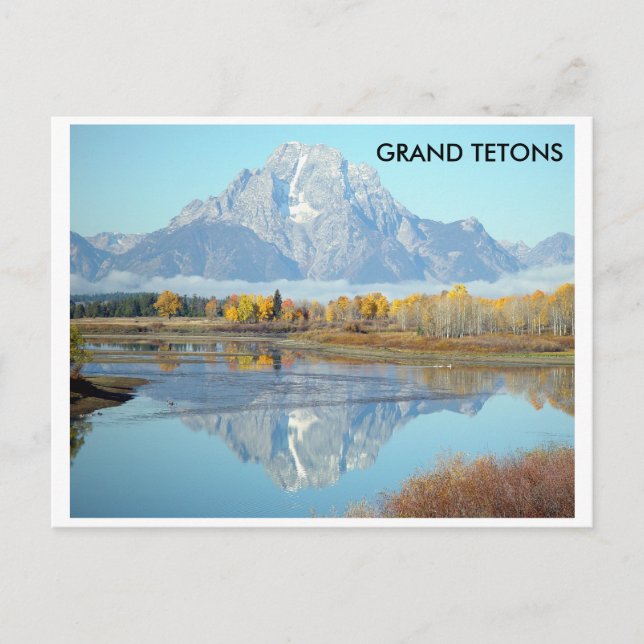 Grand Tetons på hösten - vykort (Framsida)